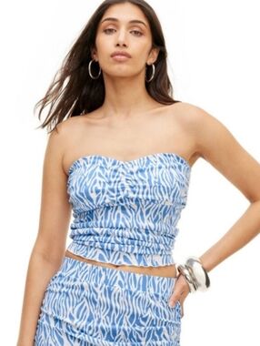 Diane Von Furstenberg Ruched Sea Twig Tube Top‎